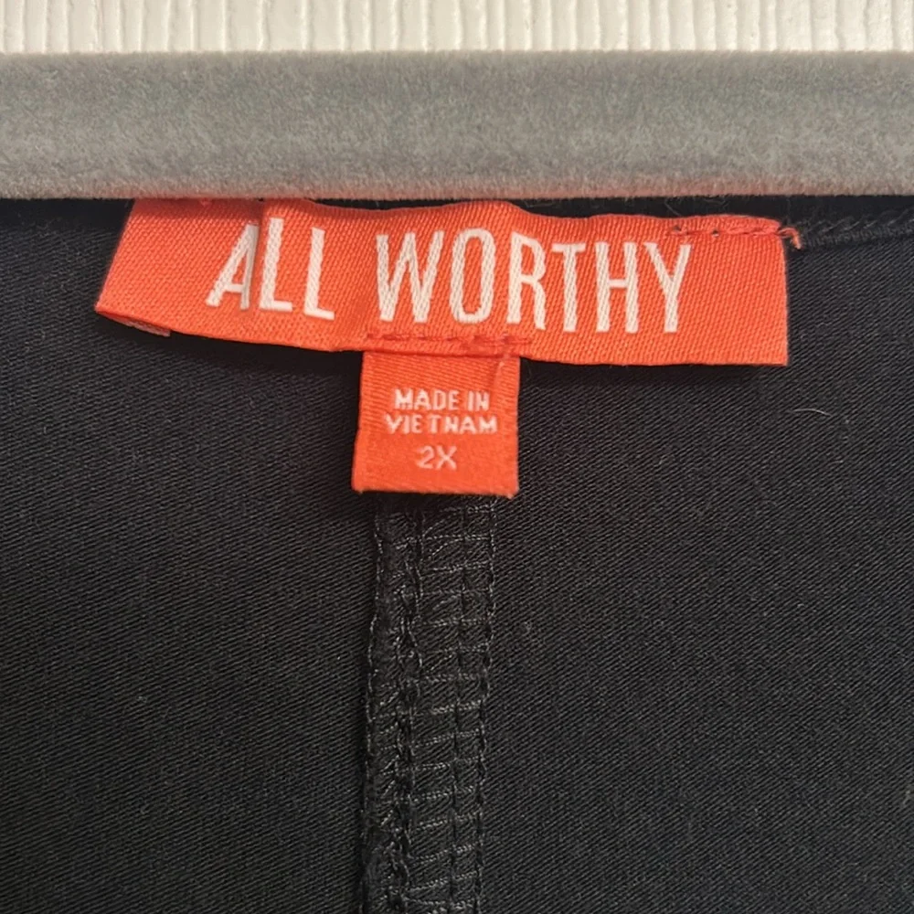All Worthy Black Cotton-blend Sleeveless Maxi Dress Side Ruching V-neck Size 2X
